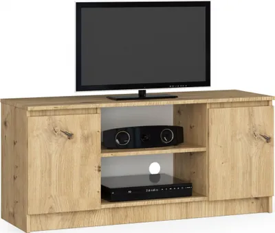 Produktbild von TV Schrank AKORD Fernsehkommode 120 cm Eiche Artisan 2 Türen B120 x H55 x T40 cm