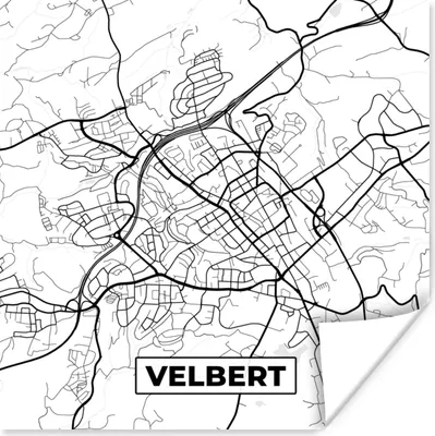 Produktbild von MuchoWow® Poster Velbert - Karte - Stadtplan 100x100 cm - Babyzimmer