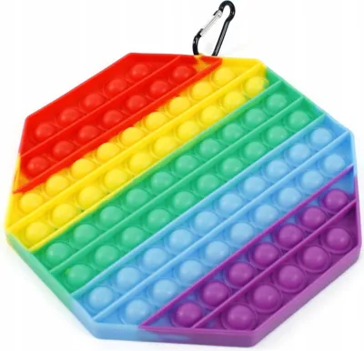 Produktbild von Pop It Fidget Toy Bunt - Push Bubble Anti-Stress Spielzeug - Quadratisch 19cm Spaß