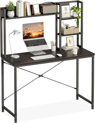 Produktbild von Schreibtischschrank mit Ablageflächen, 100 x 40 cm, schwarz, Metallgestell