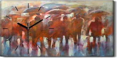 Produktbild von Leinwand Wanduhr Wandkunst Uhr Geräuschlos Kunstdruck 60x30 Abstrakte Kunst - schwarze Hände