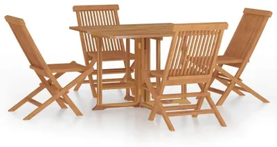 Produktbild von vidaXL 5-tlg. Garten-Essgruppe Klappbar Massivholz Teak