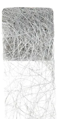 Produktbild von Dekoband ABACA, Pflanzenfaser-Band, Raffia/Sisal 7cm/5m Silber
