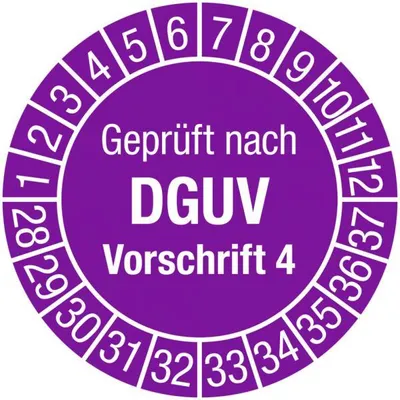 Produktbild von Dreifke® Prüfplakette  nach DGUV Vorschrift 4, 2028-2037, Dokumentenfo...