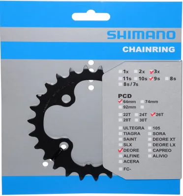 Zdjęcie produktu dla przerzutka 26z Shimano Deore FC-M590 3x9 z 4 otworami