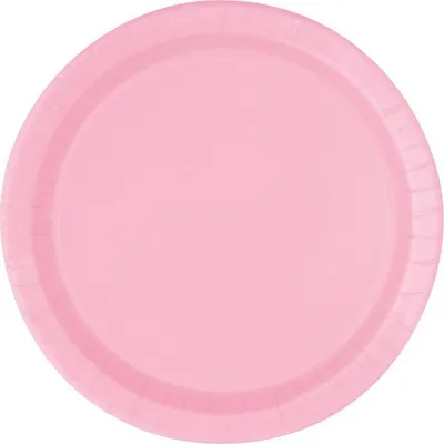 Produktbild von Set aus 16 rosa Papptellern, ca. 22,8 cm Durchmesser