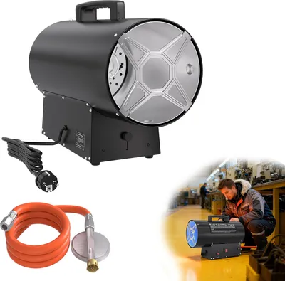 Produktbild von UISEBRT Gasheizgebläse 30kW - Mobiles Gas-Heizgerät mit Druckregler, Überhitzungsschutz & Schlauch für Werkstatt/Industrie