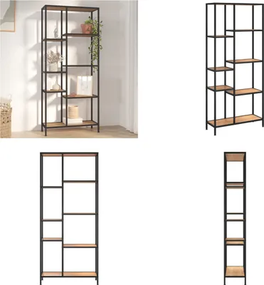 Obrázok produktu pre vidaXL Regál na knihy 80x30x180 cm materiál na báze ocele a dreva - Regál na knihy - Regály na knihy - Regál na knihy