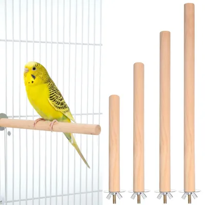 Productafbeelding van Set van 4 Natuurlijke Hout Vogelzitstangen voor Vogelkooi