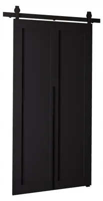 Produktbild von KierMoebel Schiebetür Komplettset QUDIO M1 Schwarz 86x205x3,2 cm Wohnzimmer Schiebetür