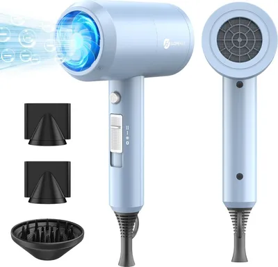 Produktbild von AC Motor 1800W Haartrockner,Schnelltrocknen Hair Dryer,Haarfön mit Heiß-/Kalttaste,3 Fön Concentrators and Diffuser, 3 Temperatureinstellungen, 2-Gang