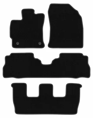 Produktbild von Velours-Fußmatten für Toyota Prius III Plus 2011- (7-Sitzer) – 4-tlg, Schwarz, passgenau – Wielganizator BASIC