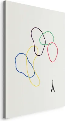 Produktbild von Italienischer Leinwand Leinwandbild - Colorful Rings - Digital Graphics - Minimalism 20x30 cm Abstrakt a-C-10118-b-a
