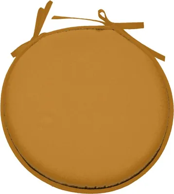 Image de Galette de chaise ronde Unie Pop color 40 cm Curry