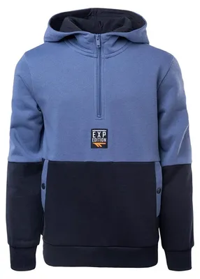 Imagen del producto de Sudadera Hi-Tec "Expen" con cremallera corta para niños, modelo IG3994 (talla 146-152), color mostaza/azul barítono
