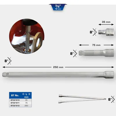 Produktbild von KS Tools 3/8" schwenkbare Verlängerung, 250 mm