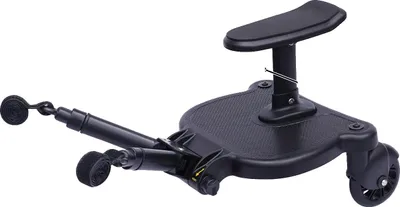 Produktbild von Sitz- und Steh-Kindertransportbrett, kompatibel mit den meisten Kinderwagen, integrierter Sitz, schwarz
