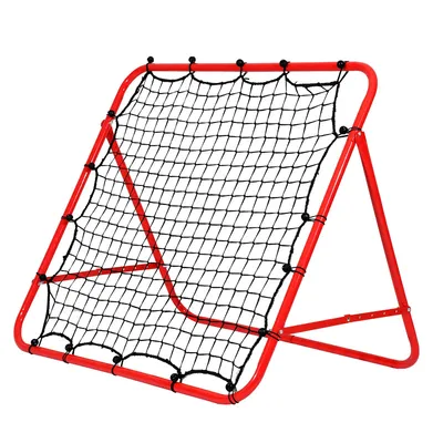 Produktbild von Fiqops Fußball Rebounder Kickback Tor Rückprallwand Fußballtraining Metallrohr + PE Gewebe 103 x 100 cm