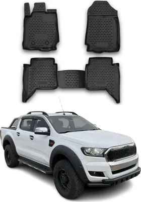 Immagine prodotto di Tappetini in gomma neri per Ford Ranger Double Cab, dal 2012 al 2022