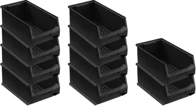 Produktbild von SparSet 10x Leitfähige Sichtlagerbox 4.0 | HxBxT 15x20x35cm | 7,2 Liter | ESD, Sichtlagerbehälter, Sichtlagerkasten, Sichtlagerkastensortiment, Sortierbehälter