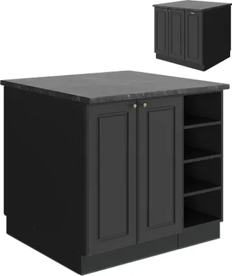 Produktbild von Kücheninsel Vicco Fame-Line Anthrazit-Gold Landhaus 90 cm ohne Arbeitsplatte, Model 57408