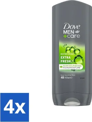 Image de Dove Gel Douche Men+ Care Extra Fresh 400 ml - Pack avantage - 4 pièces