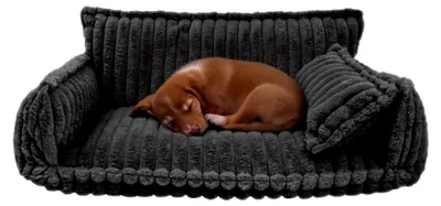 Produktbild von Waschbares Katzensofa, große Katzencouch für den Innenbereich mit abnehmbarem Bezug und rutschfester Unterlage, Hundesofa weich für kleine Hunde, 100 x 67 x 40 cm (dunkelgrau)