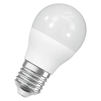 Obrázok produktu pre Žiarovky OSRAM LED, klasický tvar mini gule, 60 W náhrada, E27, tvar P, 2700 Kelvinov, teplá biela, matná, jedno balenie