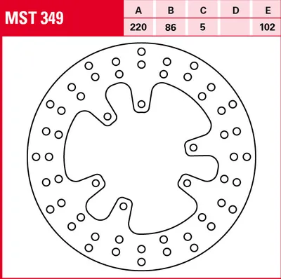 Produktbild von TRW Bremsscheibe Allround starr MST349 XT600 2KF