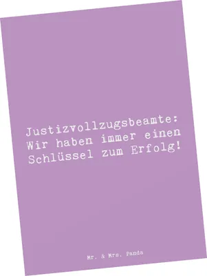 Produktbild von Mr. & Mrs. Panda Postkarte Spruch Justizvollzugsbeamter Erfolg - Lavendeltraum - Geschenk, Grußkarte, Postkarten, Justizvollzug, Fotokarte, Ansichtskarte, Berufsalltag