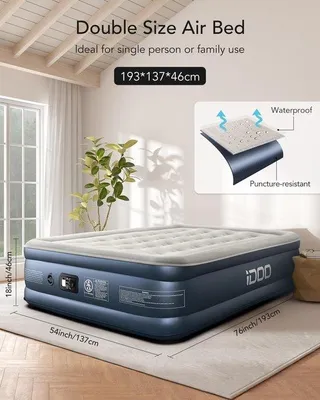 Produktbild von Famanu Luftmatratze mit integrierter Pumpe - 193 x 137 x 46 cm