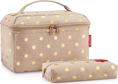 Produktbild von reisenthel beautycase SET Kulturtasche Kulturbeutel metallic dots coffee FG6050