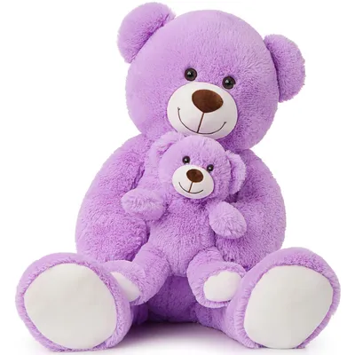 Image de Ours en peluche, 100 cm, couleur lilas, pour enfants