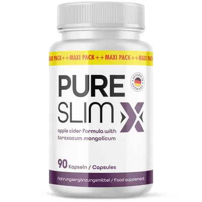 Produktbild von Pure Slim X Kapseln | mit Apfelessig und Pflanzenextrakten | für Männer & Frauen | 90 Kapseln pro Dose
