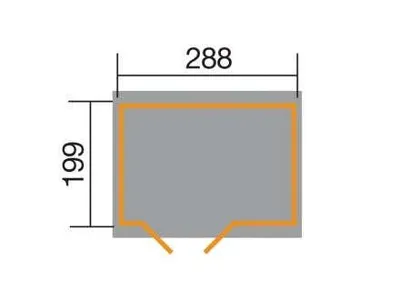 Productafbeelding van Lagerhuis WEKA 607 A, afmetingen 308 x 257 cm, drukgeïmpregneerd