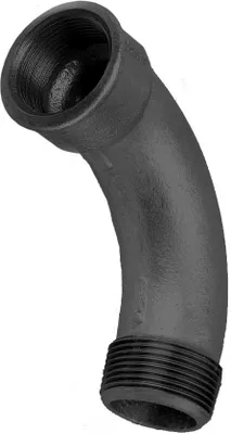 Produktbild von Hermann Schmidt Temperguss Bogen DN 32, 1 1/4", 90Grad Innengewinde/Aussengewinde, lang, schwarz