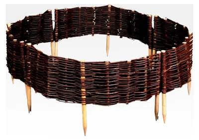 Produktbild von 4er Set Beeteinfassung Weide 45x30 cm Runde Beetumrandung