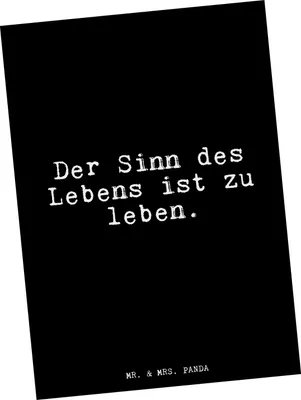 Produktbild von Mr. & Mrs. Panda Postkarte Der Sinn des Lebens... - Schwarz - Geschenk, Sinnhaftigkeit, Zitate, Geschenkkarte, Einladung, Einladung Geburtstag, Weisheit, Ansichtskarte