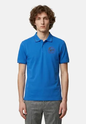 Image de Polo pour homme Napapijri Mirto, 100% coton, couleur bleu, taille XXL, style décontracté