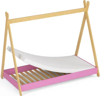 Obrázok produktu pre Detská posteľ Tipi s rozmermi 85 cm (matrac) - ružová - 85x164x155 cm