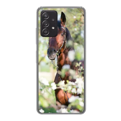 Produktbild von MuchoWow® Handyhülle Schutzhülle Hülle für Samsung galaxy a73 Pferde - Blüte - Frühling - Tiere Silikon Softcase Handy Hülle - Handyhülle