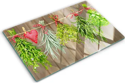 Obrázek produktu pro Kryt varné desky – Kryt na indukční desku – Ochranná skleněná deska – 80x52 cm– Skleněné ochranné desky na sporák –Tvrzené sklo –Bylinný provázek