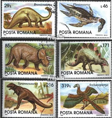 Produktbild von Briefmarken Rumänien 1993 Mi 4911-4916 (kompl.Ausg.) gestempelt Prähistorische Tiere