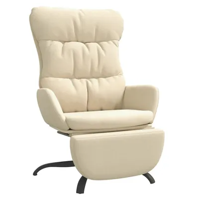 Immagine prodotto di vidaXL Poltrona relax con poggiapiedi in tessuto crema