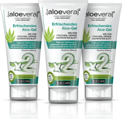 Produktbild von ZUCCARI [aloevera]2 Erfrischendes Aloe Vera Gel 3x150 ml