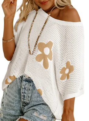 Produktbild von Damen Häkelpullover Off-the-Shoulder für den Sommer
