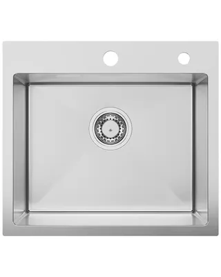 Produktbild von Sofetiy max Küchenspüle 50×45cm, Einbauspüle Rechteckig Edelstahl Modern mit Siphon für 50er Unterschrank mit 2 Hahnlöcher,gebürsteter Edelstahl