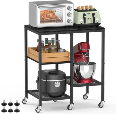 Obrázek produktu pro Azomor – multifunkční kuchyňský vozík s kolečky a nastavitelnými úložnými prostory