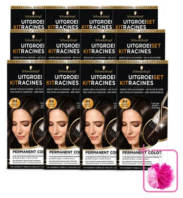 Imagen del producto de 12 unidades del set Schwarzkopf para retocar el color de la raíz - Castaña oscura - Paquete económico - 12 unidades