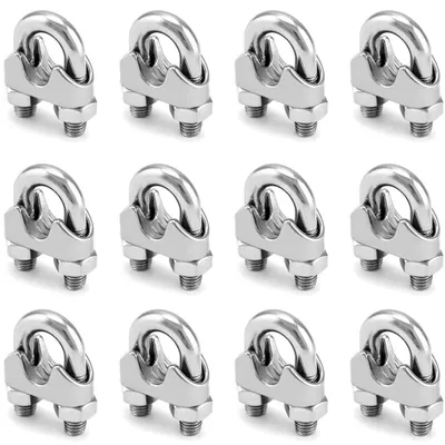 Stahlkabelklemmen 5 mm, Edelstahl 304, DIN741, 12 Stück